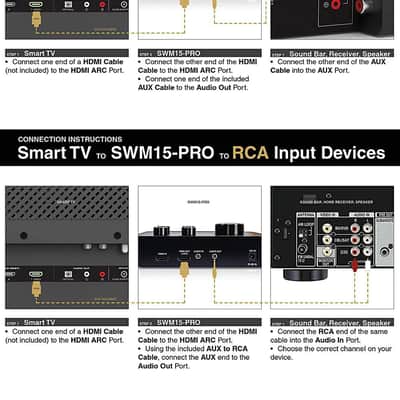 SWM15-PRO | WIRELESS MICROPHONE KARAOKE MIXER SYSTEM W/ HD ARC, OPTICAL, AUX, BLUETOOTH, SELECTABLE FREQUENCIES - SUPPORTS SMART TV, SOUND BAR, MEDIA BOX, RECEIVER image 4
