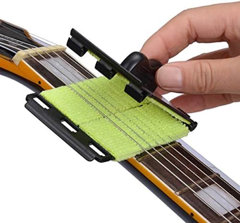 Guitar String Cleaner Clean Fretboard Cloth Tool Scrubber for Cleaning Maintenance Care Kit for Violin/Bass/Ukulele/Electric Guitars and Other Musical Instrument 2 Pack image 1