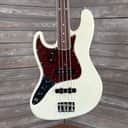 Fender Left Handed American Vintage II 1966 Jazz Bass Guitar - Olympic White (0343-3P)