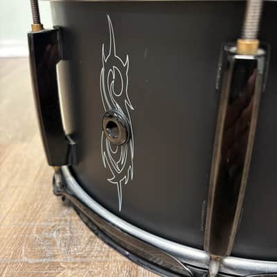 Pearl JJ1365 Joey Jordison Signature 13x6.5" Steel Snare Drum with SKB Padded Bag 2010s - Matte Black with Slipknot Logo image 18