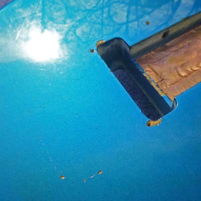 1989 Fender USA Stratocaster relic blue AVRI Reissue Strat guitar body, made by Oscar Pallares image 17