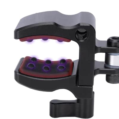 Shock-proof Shotgun Microphone Holder with 18.5-35 mm Adjustable Clamp, Microphone LED Flashlight Aluminum Holder for Camera, Cage Rig, Tripod image 2