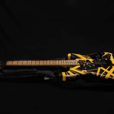 EVH Striped Series Frankenstein Frankie Electric Guitar - Black with Yellow Stripes, Relic 107 image 8
