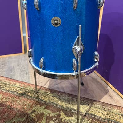1960s Gretsch Progressive Jazz Outfit Blue Sparkle 20/12/14 w/ Matching 14x4 Snare image 8