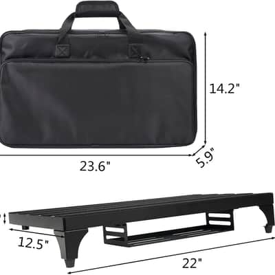 Super Light 3.3 lb Guitar Pedal Board 22" x 12.5" Aluminum Alloy Pedalboard with Power Supply Cradle (Black, APB-22BK) image 7