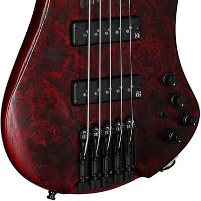 Ibanez EHB1505 Bass Guitar, 5-String (with Gig Bag), Stained Wine Red image 4