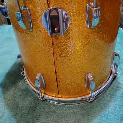 Ludwig 13"(Diameter)x12"(Depth) Rack Tom 1970's - Gold Sparkle image 5