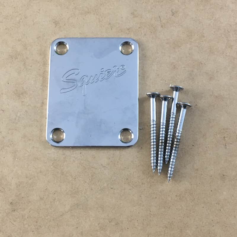 Squier Neck plate Chrome