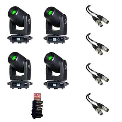 Pack of 4x Eliminator Lighting STRYKER SPOT automatic RGB LED + 4 DMX Cables image 1