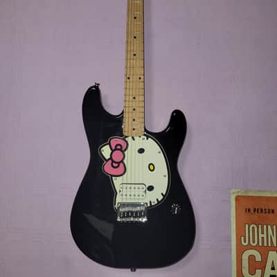 2006 Fender Squier Hello Kitty Stratocaster black guitar COLLECTORS ITEM image 1