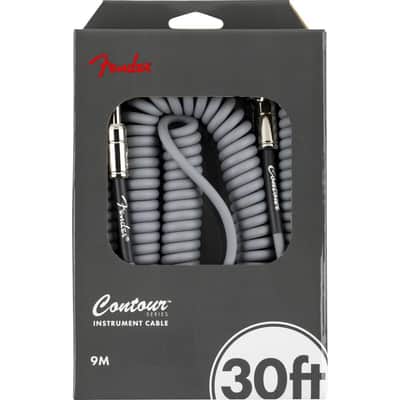 Fender Contour Series Coil Instrument Cables | 30ft | Inca Silver image 4