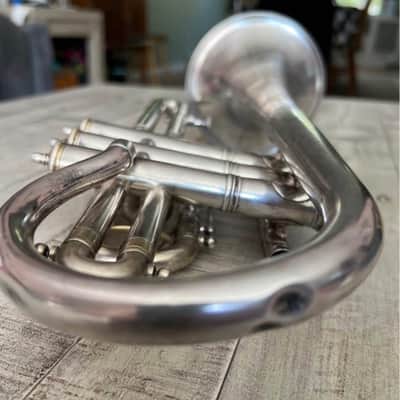 Antique Cornet “Omnia Vincent” New York Retailer Silver Plate c.1890s — Player Restorable image 6