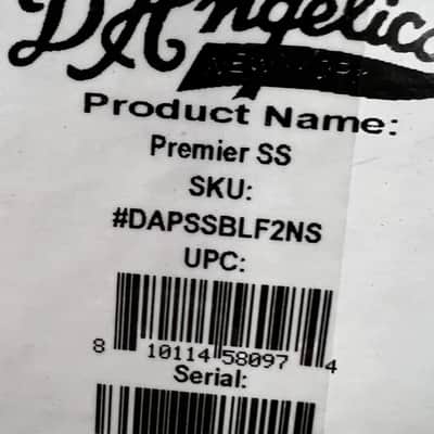DAngelico Premier SS Semi-Hollow Electric Guitar, Black Flake, Stopbar Tailpiece image 10