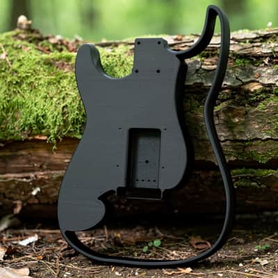 JGV3D | 3D Printed S-Style Guitar Body | One-Piece PLA+ | Fully Routed SSH | Right Handed | Black | Fully Hollow image 2