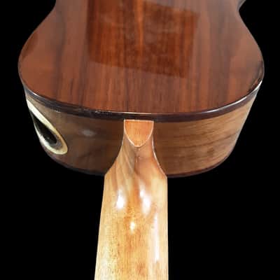 Solid Flame Curly Maple Top on Bastogne Walnut Tenor Ukulele - SCJ Jazz Hat #121 2025 - French Polish Gloss image 8