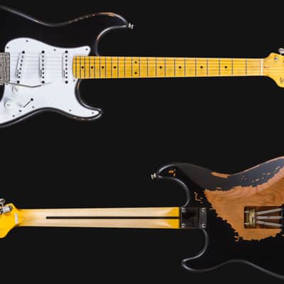 Vintage V6MR-BK Icon Series SSS with Maple Fretboard - Distressed Boulevard Black image 3