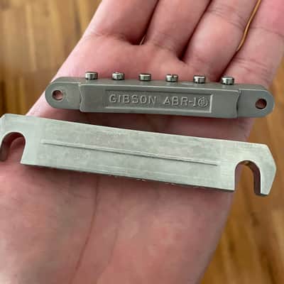 Aged Gibson ABR-1 bridge and tailpiece set, relic, historic collection, PBBR-059, PTTP-060 | 59 Parts image 2