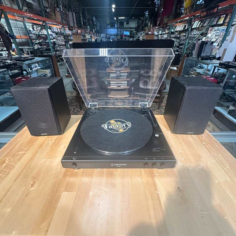 Audio-Technica AT-LP60X-BK -Package- Automatic Belt Drive Turntable Package with Edifier R990BT Bluetooth Speakers image 1
