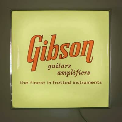 1950's Gibson Guitars/Amplifiers Light-Up  Sign Killer Cool Man Cave/Garage Item