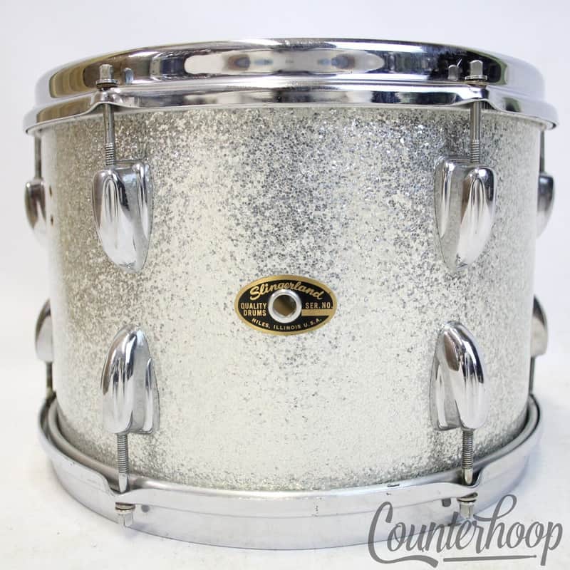 *Slingerland 12x8" Silver Sparkle Tom Drum Vintage 60s Sound King Niles Diamond* image 1