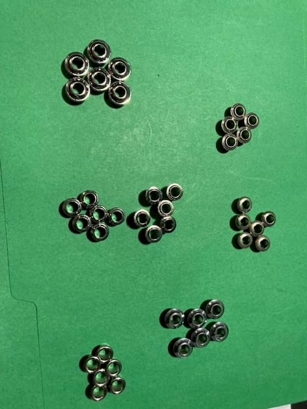 Vintage-Style Guitar Tuner Bushings, Nickel, 7 Sets EXC image 1