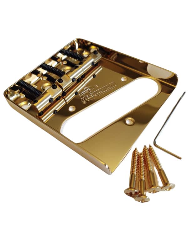 WILKINSON Gold Telecaster Ashtray Bridge with WTB Compensated Brass Saddles image 1