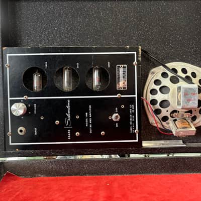 1960's Silvertone 1448 Semi-Hollowbody Electric Guitar with Built-In Tube Amp Hard Case image 13