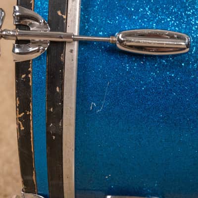 1960s Rogers Holiday Headliner Sparkling Blue Pearl Drum Set image 17