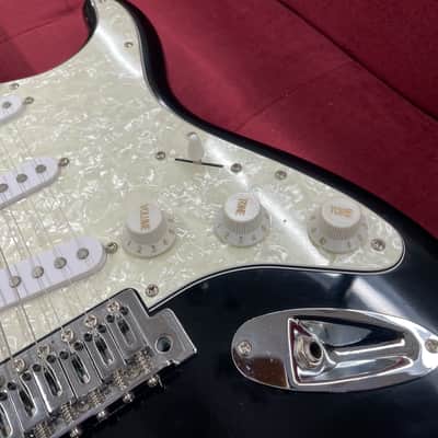Squier Strat - Black W/ Pearloid Pickguard image 4