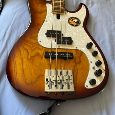 Sire Marcus Miller P8 Swamp Ash P/J 4-String Bass, Tobacco Sunburst, Roasted Maple Fretboard image 10