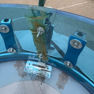 Vintage Ludwig Vistalite 14x5 Blue Acrylic Snare Drum – 1970s (Cracked) image 6