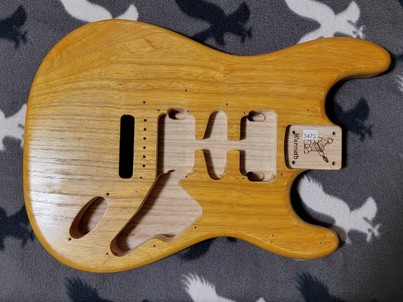 Warmoth Stratocaster Guitar Body 2021 Vintage Amber Northern Ash HSH image 1