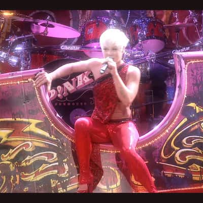 Mark Schulman's P!NK Funhouse Tour Gretsch USA Drum Set - Red Cracked Ice, Plus Extras image 2