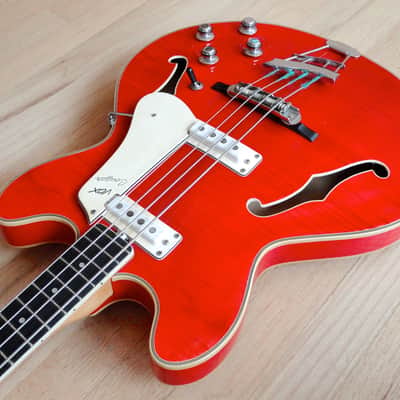 1960s Vox Cougar V214 Vintage Electric Bass Guitar Eko Italy Cherry Minty w/ohsc image 12
