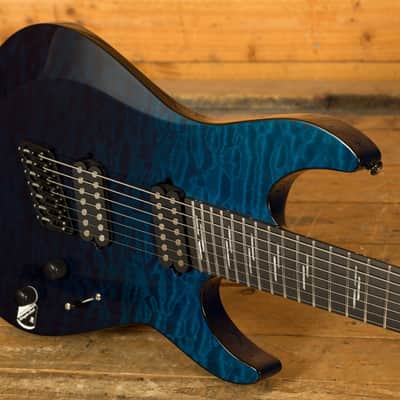 Schecter Reaper-7 Elite MS - Ebony - Deep Ocean Blue - 7-String image 5