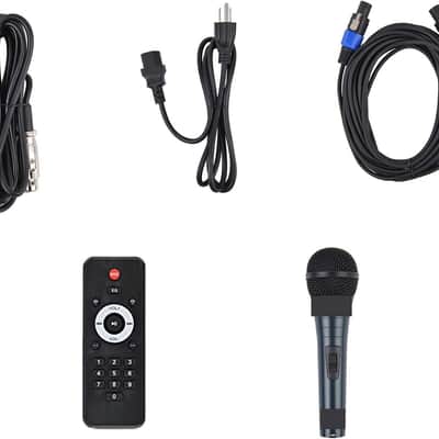 Portable 12-Inch 1000 Watts 2-Way Powered Dj/PA Speaker System Combo Set with Bluetooth/USB/SD Card Reader/FM Radio/Remote Control/Speaker Stand/Wired mic image 3