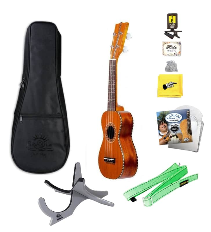 Ohana Pequeno Sopranino Nunes Ukulele with Bag, Tuner, Strings, Stand, More image 1
