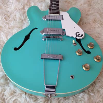 1996 Epiphone Casino TQ Turquoise MIK Peerless Seafoam Surf Green Guitar Korea image 3