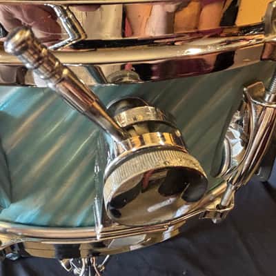 Gretsch Aqua Satin Flame, 4147 5x14' 8 Lug Snare Drum 1960's image 8