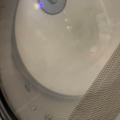 Ludwig No. 404 Acrolite 5x14" 8-Lug Aluminum Snare Drum with Pointed Blue/Olive Badge 1969 - 1979 - Matte Aluminum image 7