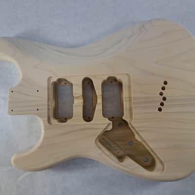 Unfinished Poplar HSH Hardtail guitar body - fits Fender Strat Stratocaster necks J2427 image 4