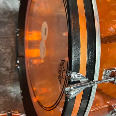 1974 Vintage Ludwig Vistalite 3-Piece Drum Set, Orange image 11