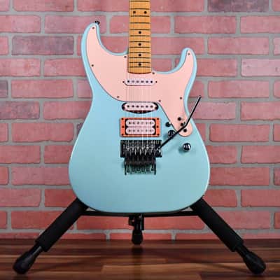 Kramer Elliot Easton Pro 1 1987 Seafoam /Neon Pink Guard andPickups w/OHSC image 1