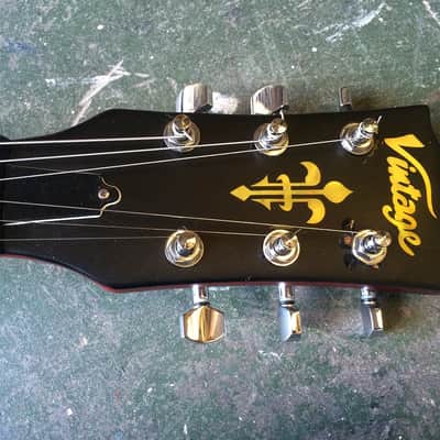 Vintage Icon V6 SG Junior Electric Guitar Roadworn image 5