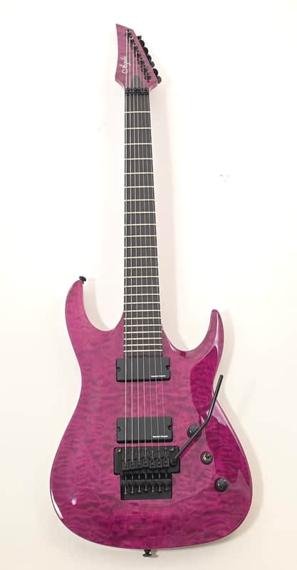 Agile 7 String Electric Guitar w/Floyd Rose 27" Scale Interceptor Pro 727 EB EMG Tribal Purple image 1