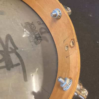 Terry Bozzio's DW - 2x8" Collector's Series Piccolo Tom - Natural Satin Oil, "Db" Autographed! image 8