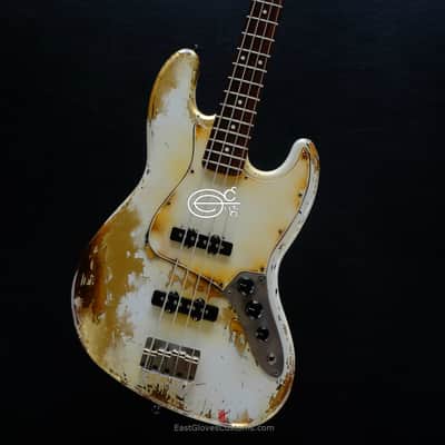 Fender Jazz Bass Vintage White Gold Edition Heavy Aged Relic by East Gloves Customs (RARE) image 9