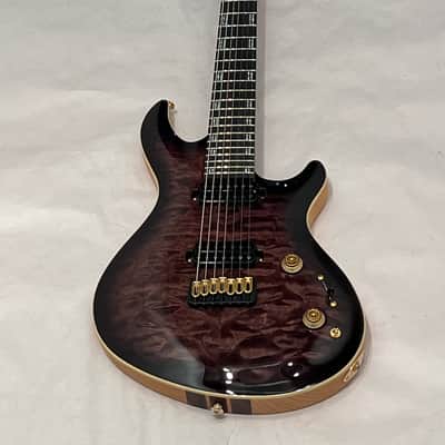 ESP LTD Javier Reyes JR-7 Signature Series 7-String Solidbody Electric Guitar 2023 Faded Blue Sunburst w Case New Overstock Closeout image 1