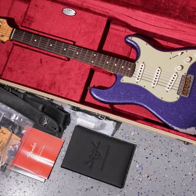 Fender Custom Shop Dennis Galuszka Masterbuilt 60 Stratocaster Relic Brazilian Rosewood Purple Sparkle Josefina Pickups image 2