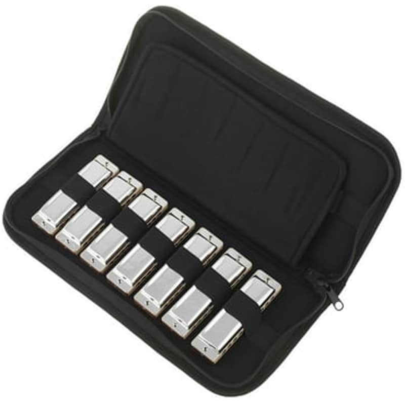 Seydel SOLIST PRO Blues Harmonica Set (Set of 7) with Soft Case. Brand New! image 1